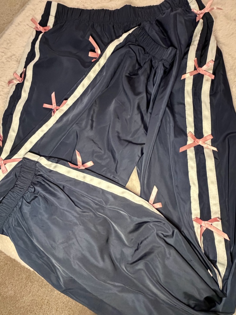 Ediketed joggers with Pink Bows